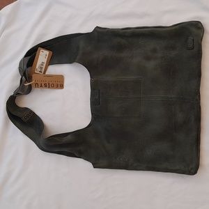 Bed Stu Ariel Dark Teal Leather Boho Bag NWT